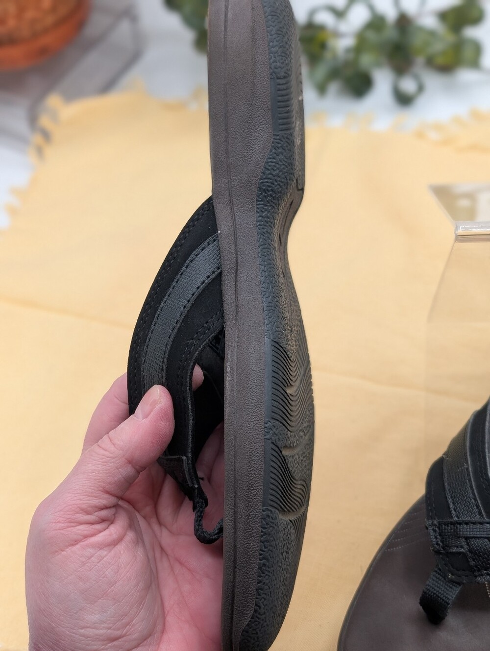 Clarks Comfort Walking Sandals Black Adjustable Strap Cushion Cloudsteppers 8 - Picture 8 of 11